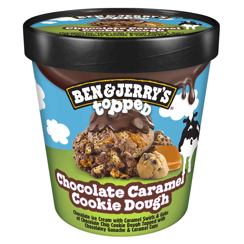 Ben & Jerry's Topped Chocolate Caramel Cookie Dough Ice Cream 15.2