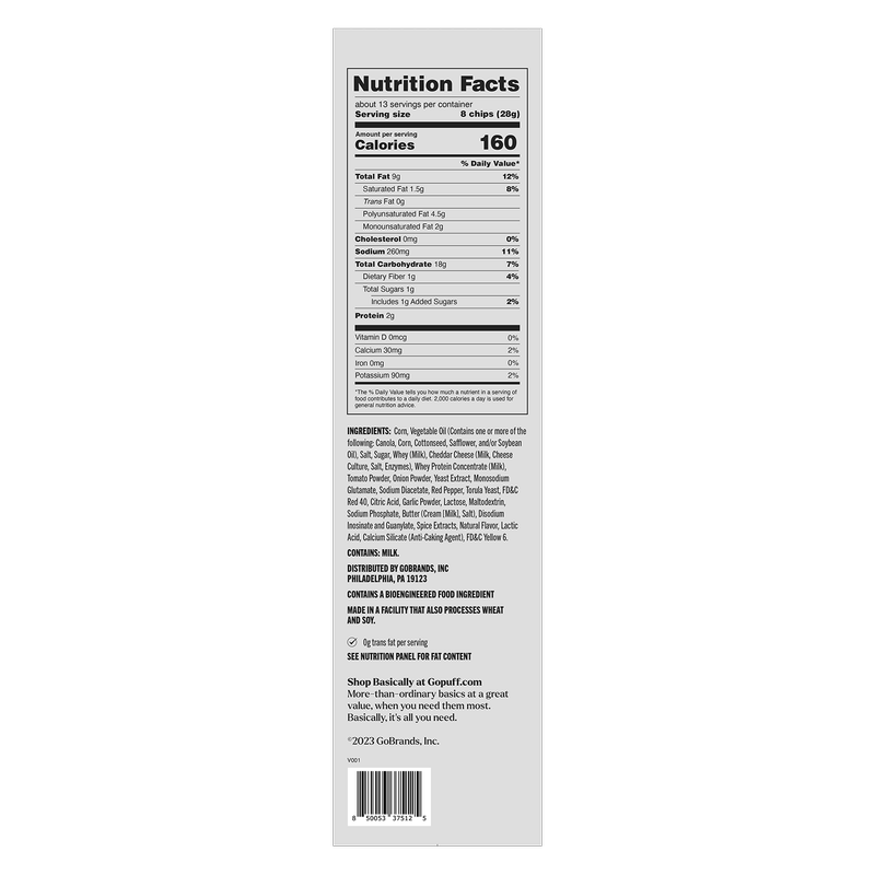 Basically Party Size Blazin' Queso Tortilla Chips 13oz