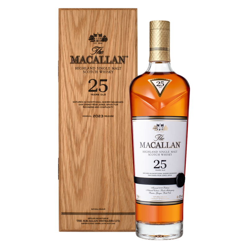 未開封メーカー正規品The Macallan 25年 ハイランドシングルモルト The Macallan 25 Years Old Sherry Oak Highland Single Malt Scotch
