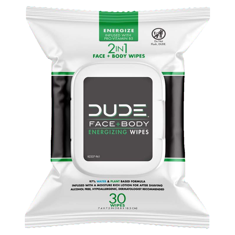 DUDE Face & Body Wipes Dispenser Lightly-Scented with Pro Vitamin