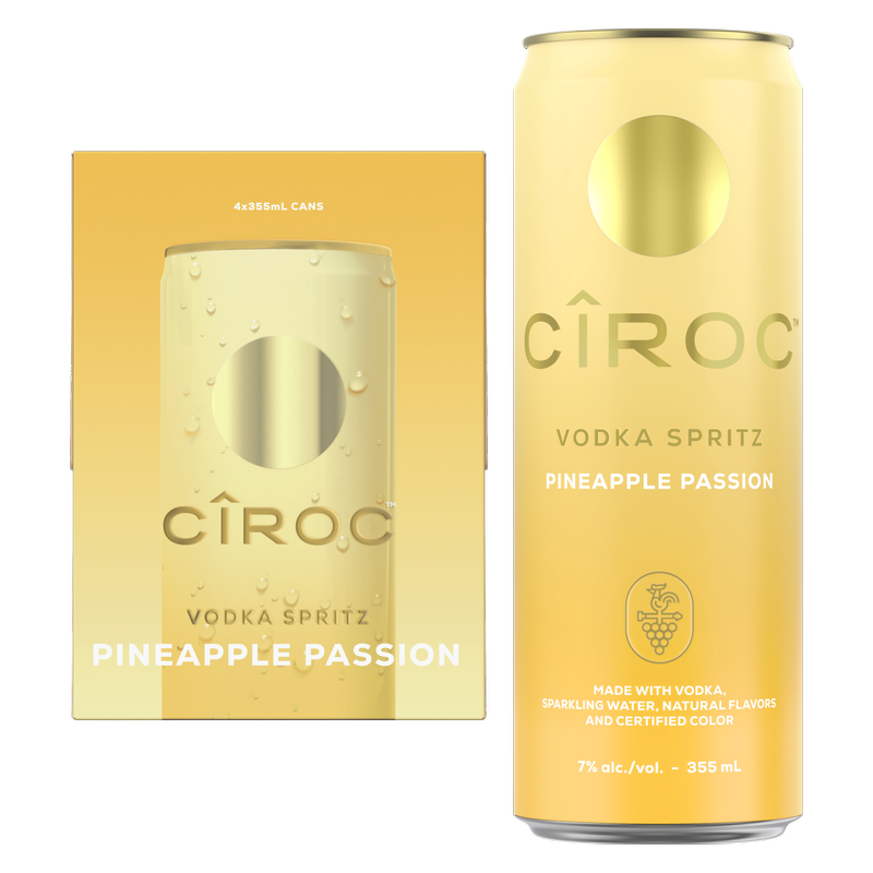 CIROC Vodka Spritz Pineapple Passion 12oz 4pk 7% ABV – BevMo! Arizona