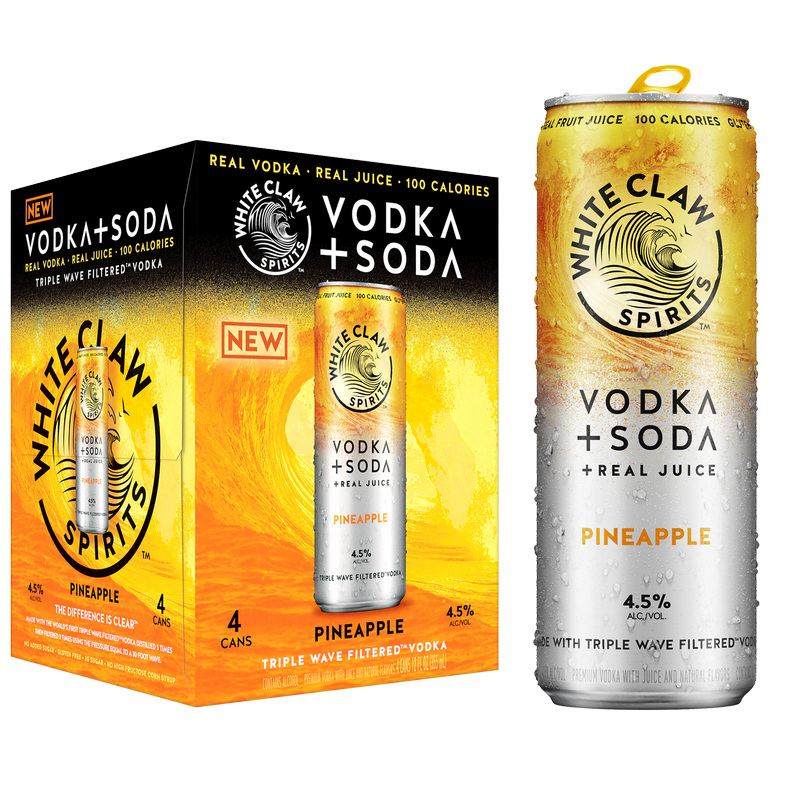 White Claw Hard Seltzer Vodka + Soda Pineapple 4pk 12oz Can 4.5