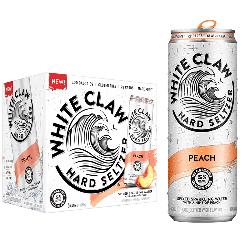 White Claw Seltzer Peach 6pk 12oz Can 5.0% ABV – BevMo! Arizona
