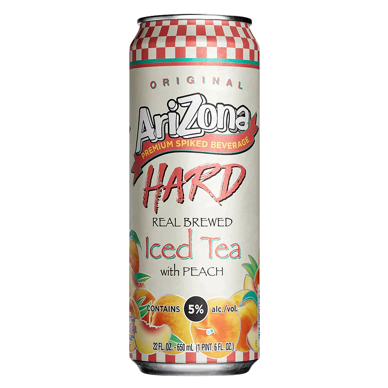 Arizona Hard Peach Tea Single 22oz Can 5.0% ABV – BevMo! Arizona