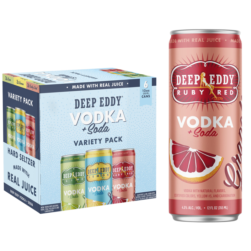 Deep Eddy Vodka Soda Variety 6pk 12oz Can 4.5% ABV 6pk 12oz Can