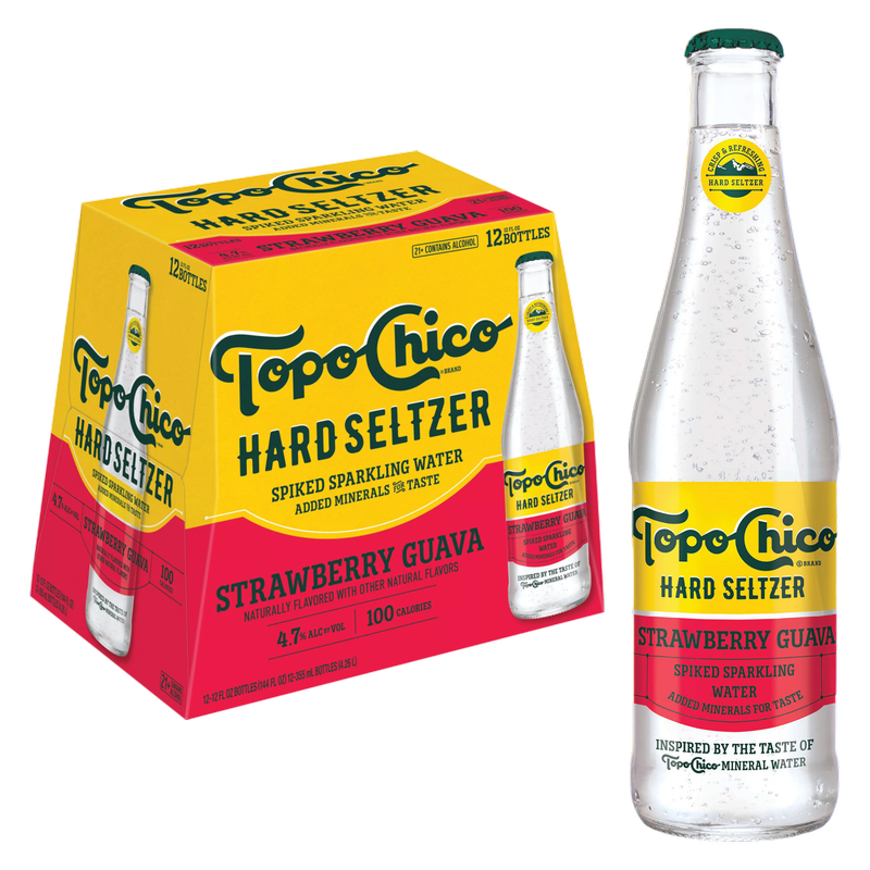 topologieボトルサコッシシュ、kawa Topo Chico Hard Seltzer Strawberry Guava 12pk 12oz Btl 4.7% ABV