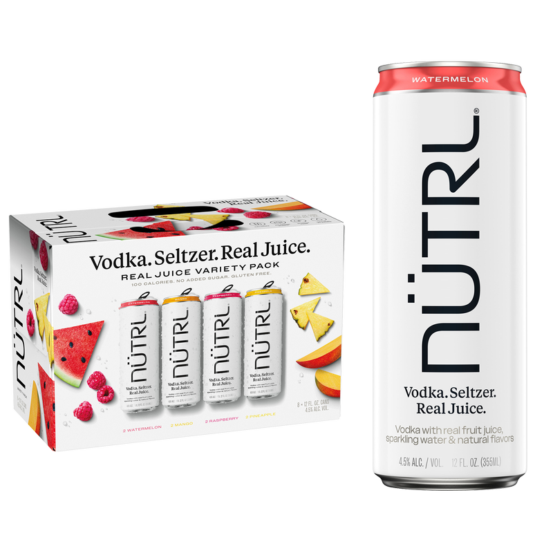 NUTRL Real Juice Vodka Hard Seltzer Variety Pack 8pk 12oz Cans 4.5