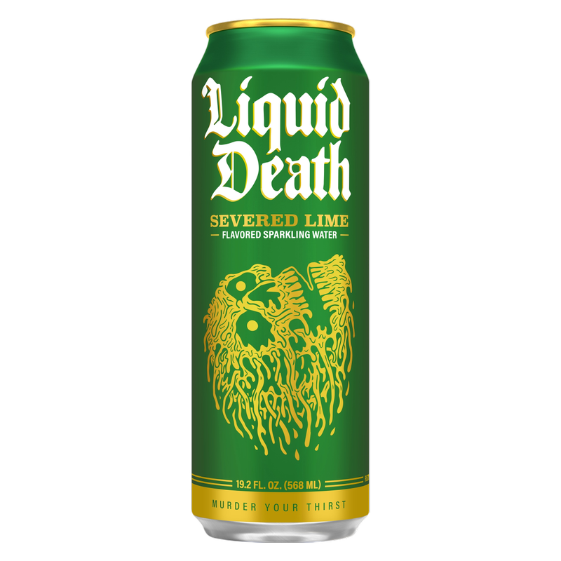 Champagne　 Kill me if You can Liquid Death Sparkling Water Severed Lime 19.2oz King Size Can