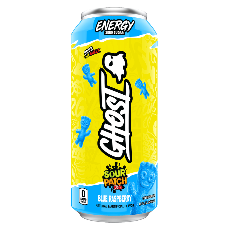 GHOST® Energy Sour Patch Kids Blue Raspberry 16oz Can – BevMo! Arizona