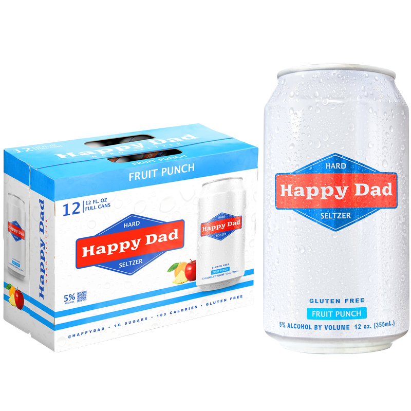 Happy Dad Hard Seltzer Fruit Punch 12pk 12oz Can 5.0% ABV – BevMo