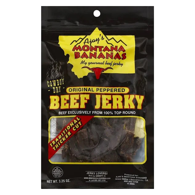 Montana Bananas Peppered Beef Jerky 3.25oz BevMo!