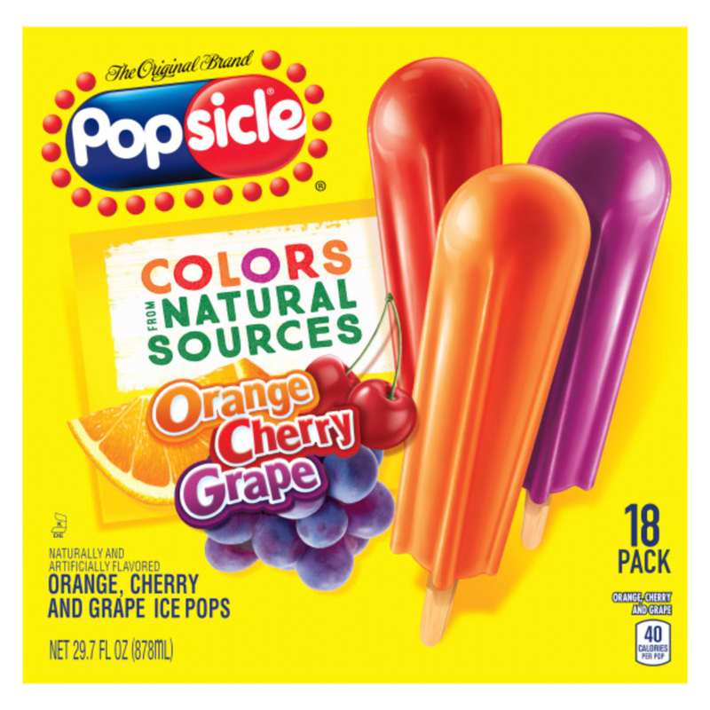 Popsicle Original Orange, Cherry, Grape Ice Pops 18ct – BevMo! Arizona