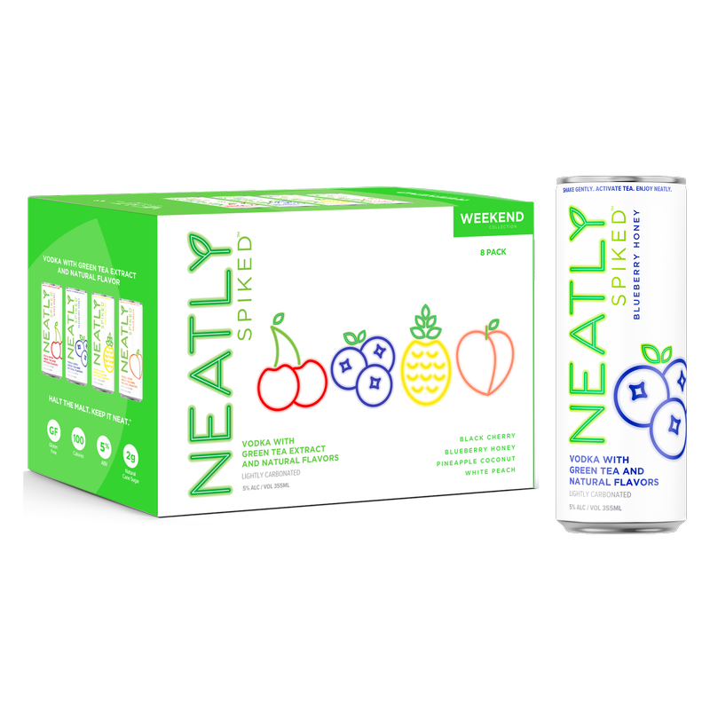 Neatly Spiked Vodka Green Tea Seltzer Variety 8pk 12oz Cans 5.0