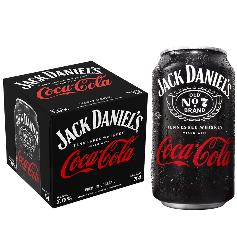 Jack Daniel's & Coke 4pk 355ml Can 7% ABV – BevMo! Arizona