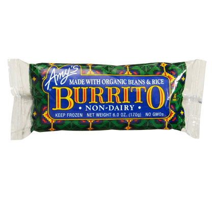 Amy's Frozen Non Dairy Beans and Rice Burrito 1ct 6oz