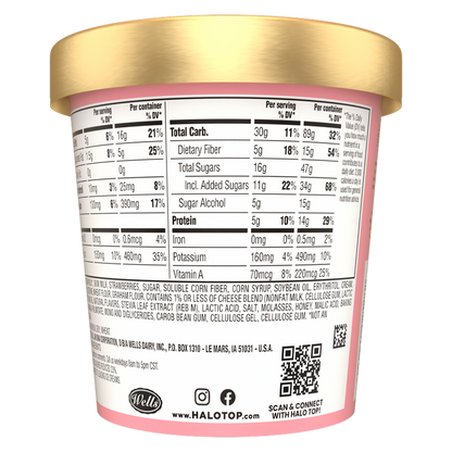 Halo Top Mix Ins Strawberry Cheesecake Light Ice Cream Pint, 16oz