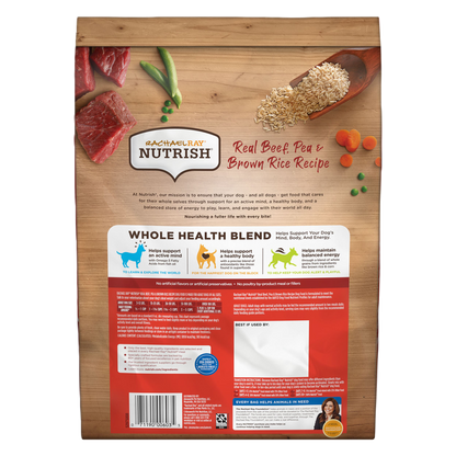 Rachael Ray Nutrish Dry Dog Food, Real Beef, Pea & Brown Rice Recipe, 6 lb. Bag