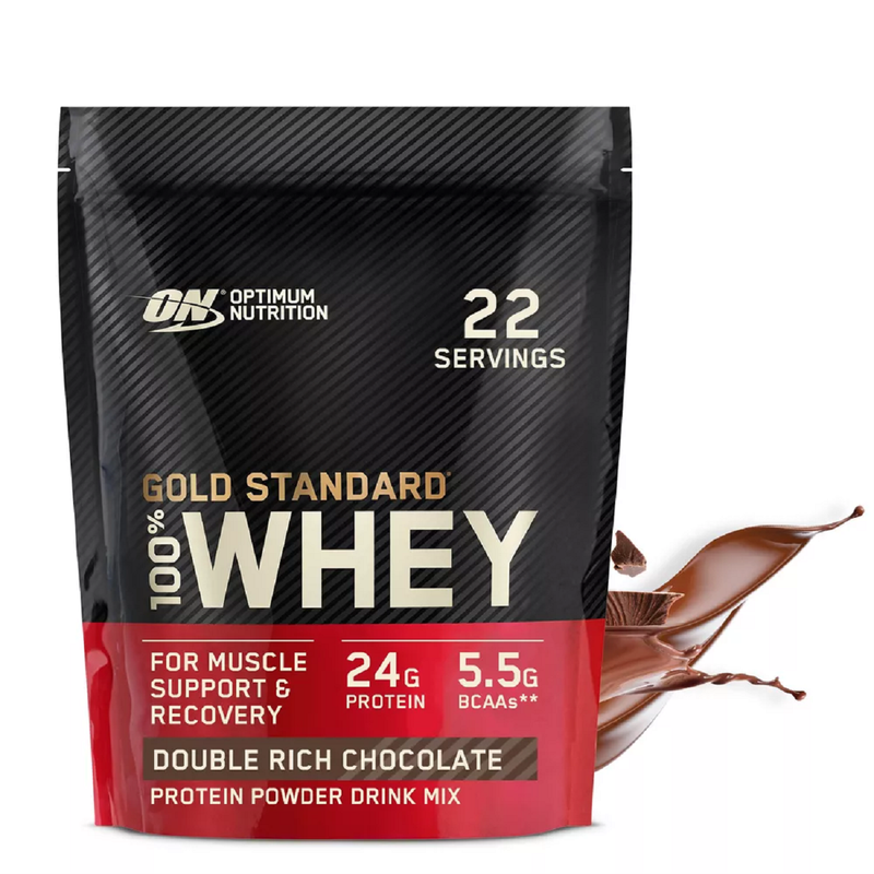 Optimum Nutrition Gold Standard 100% Whey, Double Rich Chocolate, Protein Powder, 22 Servings