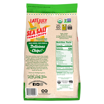 Late July Sea Salt Thin & Crispy Restaurant Style Tortilla Chips 11oz