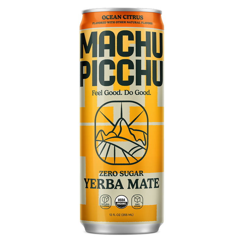 Machu Picchu Ocean Citrus Energy Organic Yerba Mate Zero Sugar 12oz Can