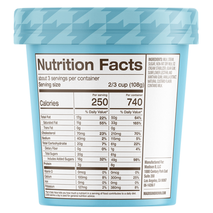 Madison Brown Vanilla Ice Cream 16oz