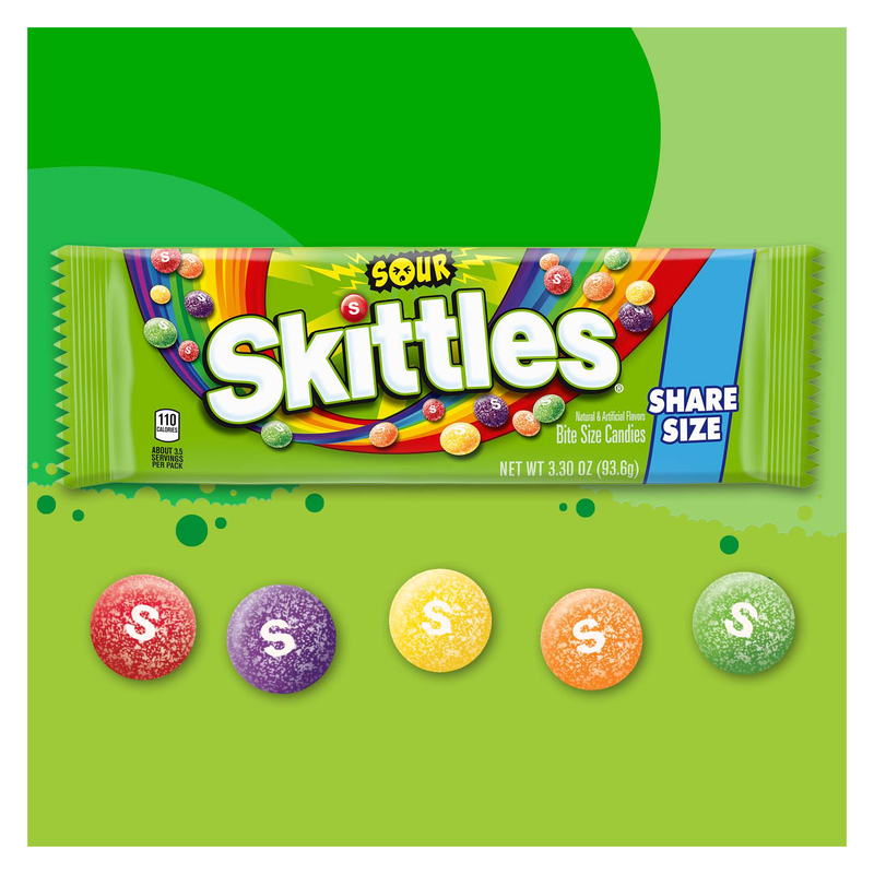 Skittles Sour Candy Share Size 3.3oz