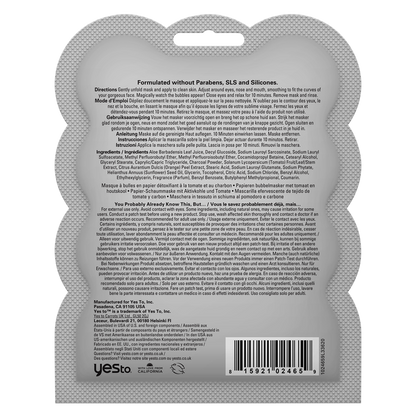Yes To Tomatoes Detoxifying Bubbling Paper Mask 0.67oz