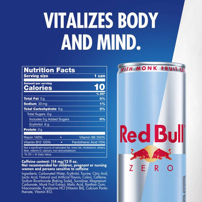 Red Bull Energy Drink Zero 12oz Can