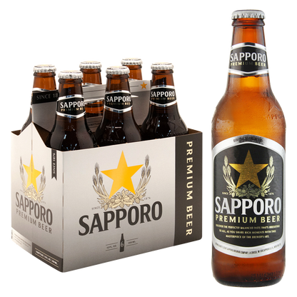 Sapporo Premium Beer 6pk 12oz BTL 4.9% ABV