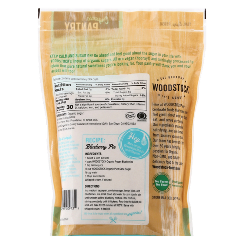 Woodstock Organic Cane Sugar, 24oz.
