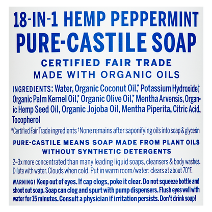 Dr. Bronner's Peppermint Castile Liquid Soap 32oz