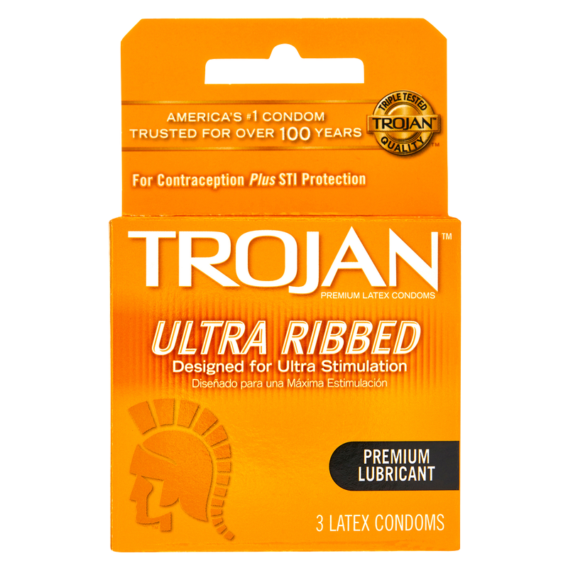 Trojan Ultra Ribbed Condoms 3ct