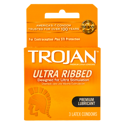 Trojan Ultra Ribbed Condoms 3ct