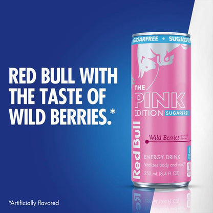 Red Bull Sugar Free Pink Edition Wild Berries 4pk 12oz Can