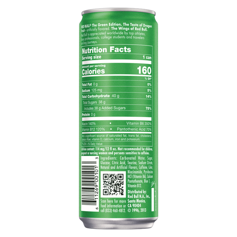Red Bull Energy Drink The Green Edition Dragon Fruit 12oz Can Red Bull Energy Drink The Green Edition Dragon Fruit 12oz Can