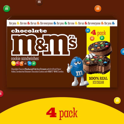 M&M'S Chocolate Ice Cream Cookie Sandwiches, 4 Pack