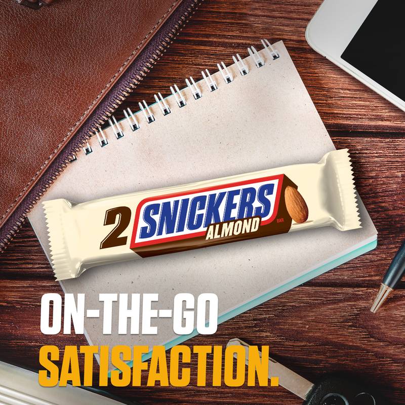 SNICKERS Almond Sharing Size Chocolate Bars, 3.23oz