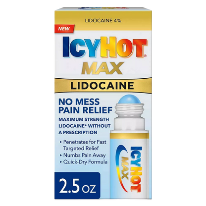 Icy Hot Lidocaine Pain Relief Roll On 2.5 oz