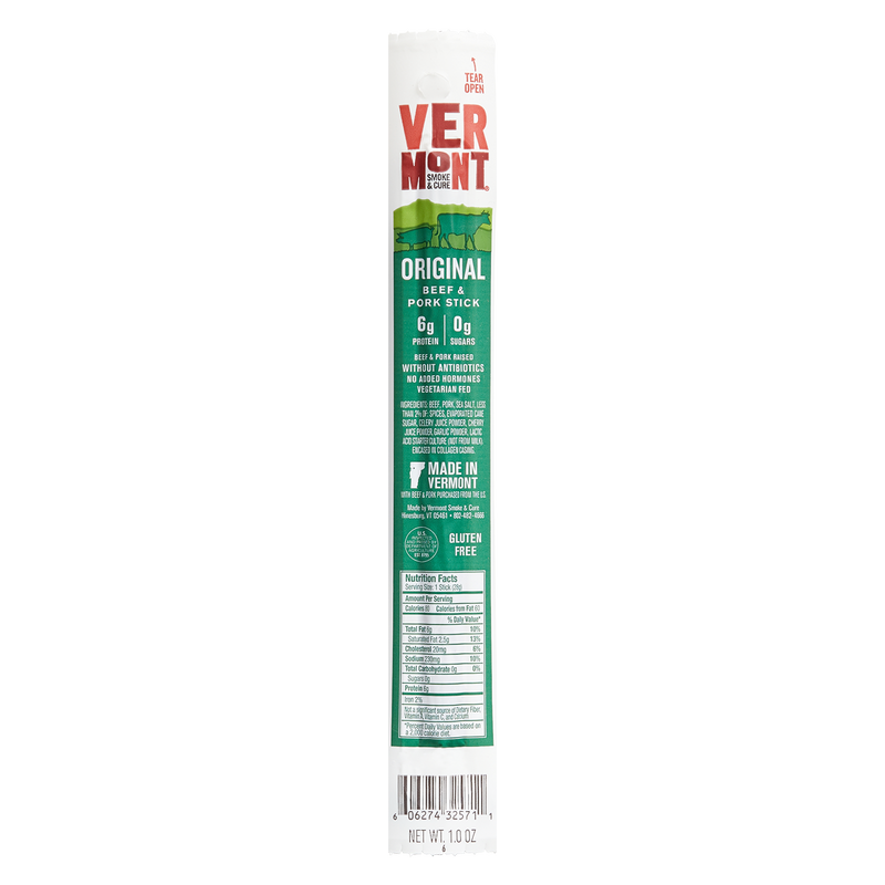 Vermont Smoke & Cure Original Cracked Pepper Beef & Pork Stick 1oz