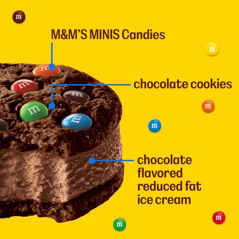 M&M'S Chocolate Ice Cream Cookie Sandwiches, 4 Pack