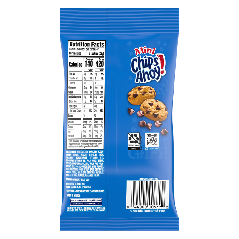 Chips Ahoy! Mini Original Chocolate Chip Cookies, 3 oz