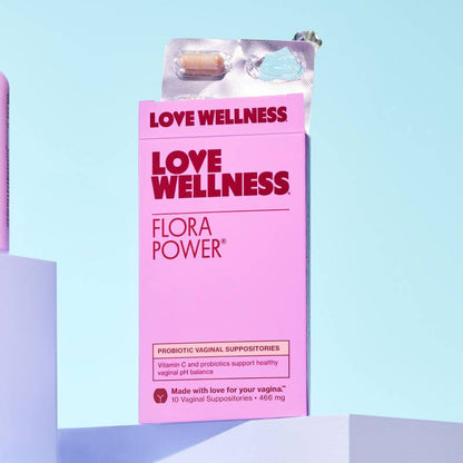 Love Wellness Flora Power Probiotic Vaginal Suppositories 10ct
