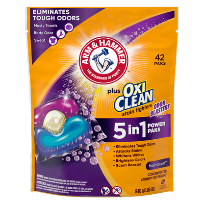 Arm & Hammer Odor Blasters Laundry Detergent Paks 5in1 42ct