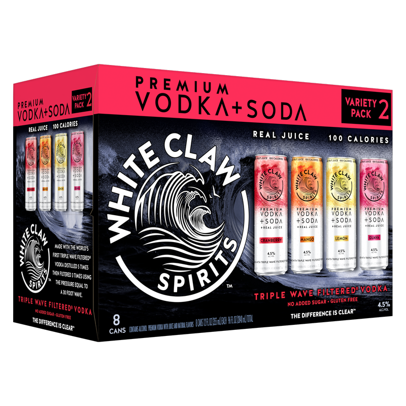 White Claw Vodka + Soda Variety #2 8pk 12oz Can 4.5% ABV – BevMo