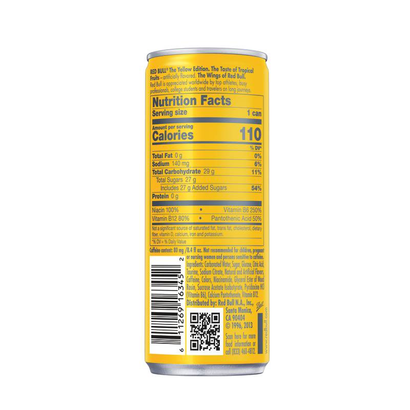 Red Bull Energy Drink The Yellow Edition Tropical 8.4oz Can