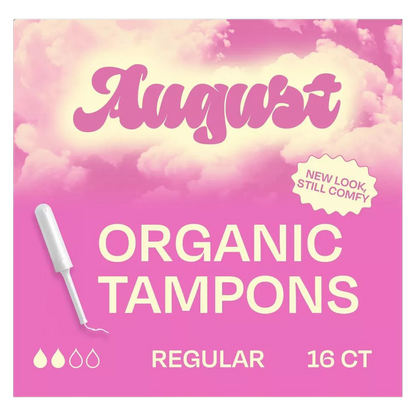 August Regular Organic Tampons 16ct