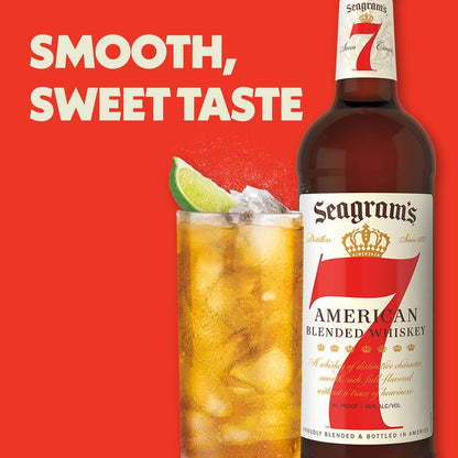 Seagram's 7 Crown American Blended Whiskey, 750 mL Glass Bottle (80 Proof)