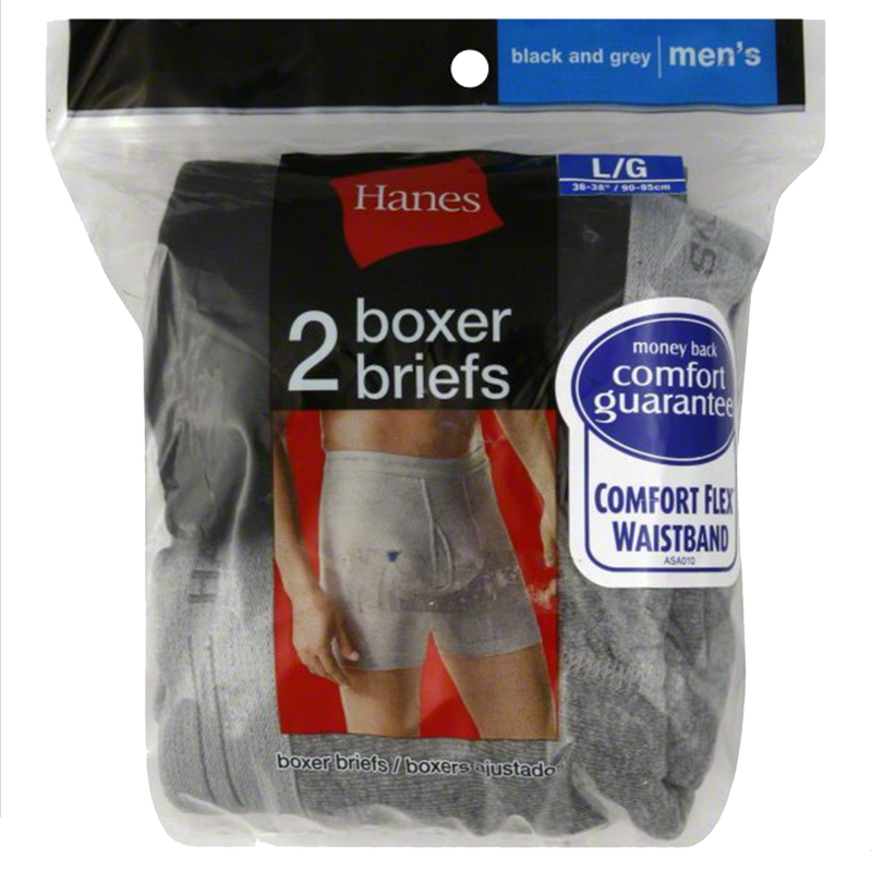 Hanes Men's Red Label Boxer Brief Black/Grey 2pk (Size L) – BevMo! Arizona