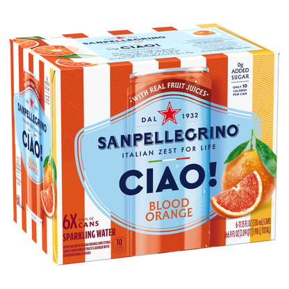 San Pellegrino Ciao! Blood Orange Sparkling Water 6pk 330mL Can