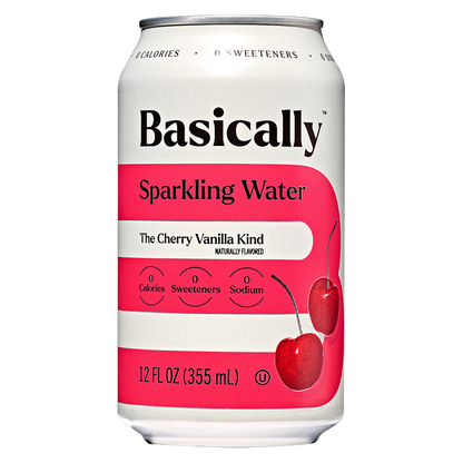 Basically Cherry Vanilla Sparkling Water 8pk 12oz Cans